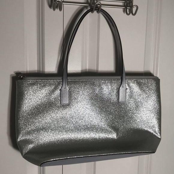 Kate Spade Silver Glitter Tote - Picture 2 of 5